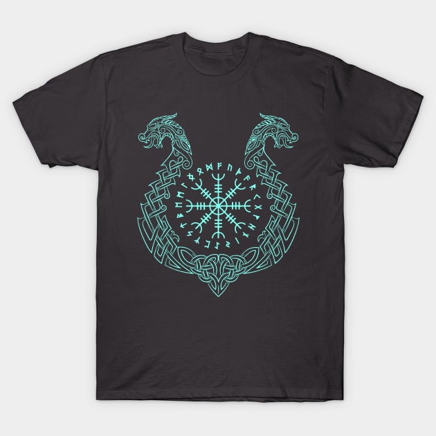 Helm of Awe (Ægishjálmr ) Symbol of Protection & Victory T-Shirt by Lamink